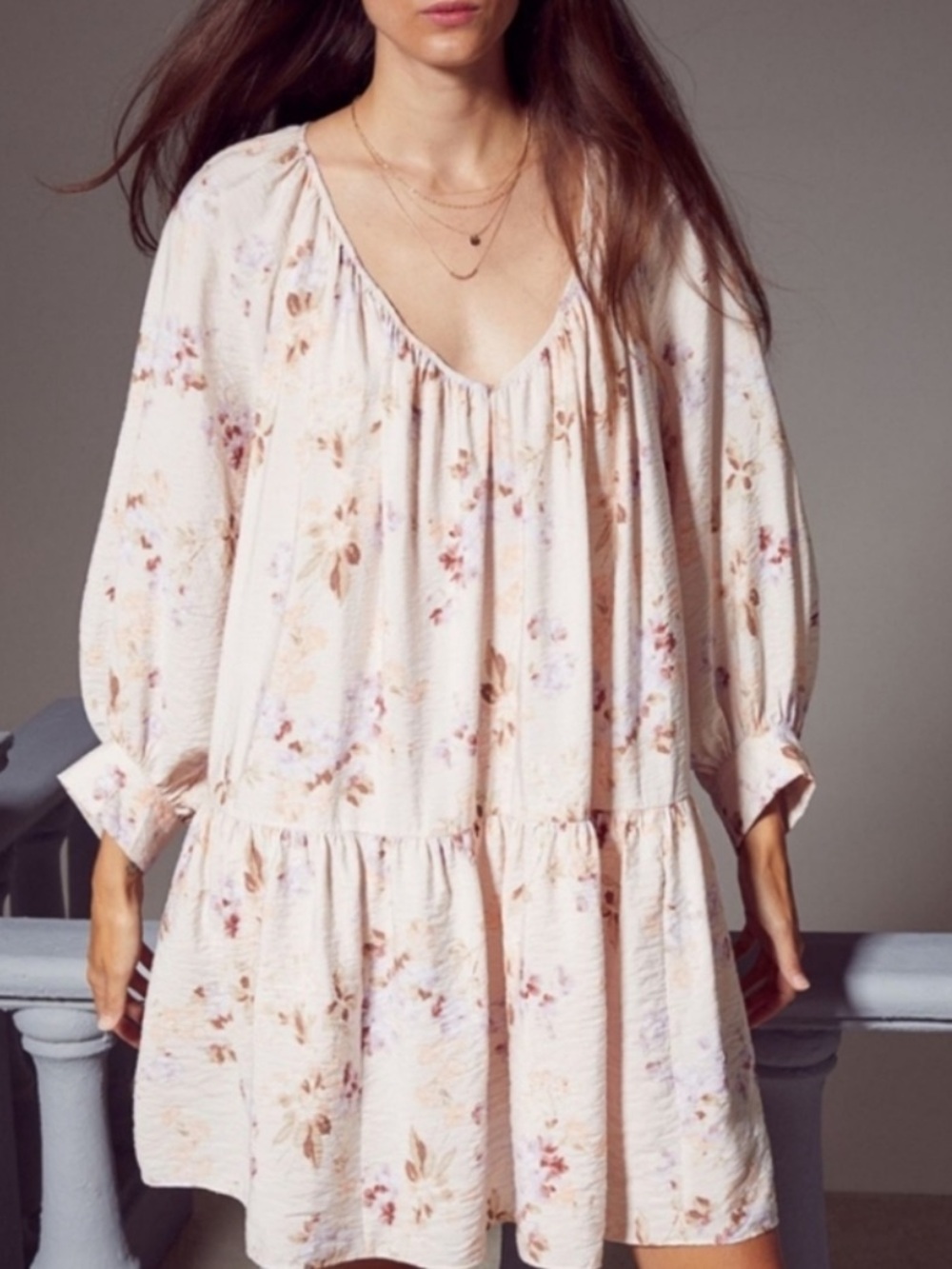 H&M floral oversized airy smock dress